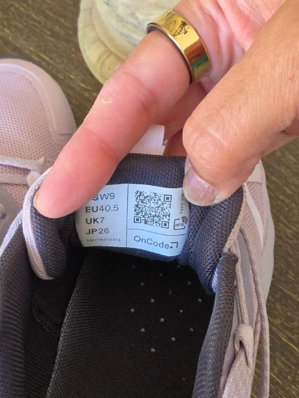 On Running Women's Athletic Shoes in Light Pink and Gray